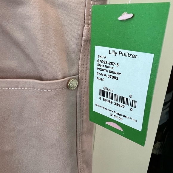 NEW Lilly Pulitzer Worth Skinny Rose Pants - Picture 6 of 16